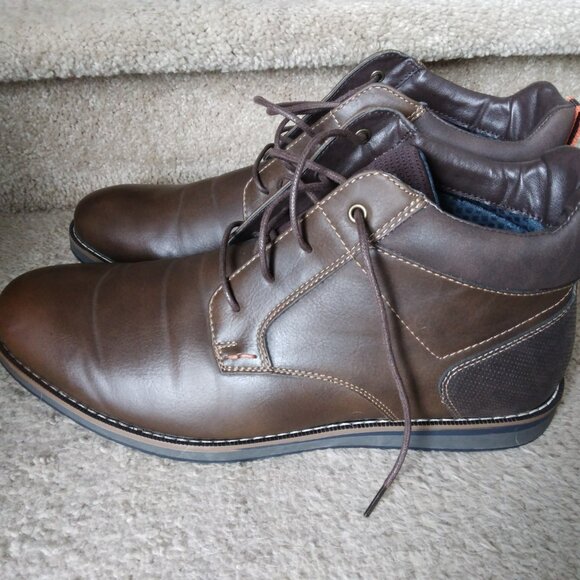 Nunn Bush Men’s Mid High Brown, Memory Foam Comfort Gel Dress Shoes sz 11w main image 3